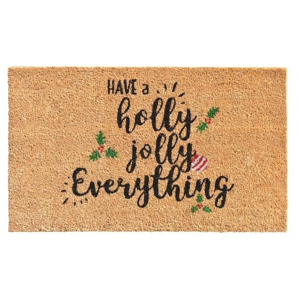 Configuracion 17 x 29 in. Holly Jolly Rectangular Doormat Multi Color CO3357269 - main